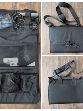 DSPTCH Portfolio 13" Black Messenger Bag w Adjustable Shoulder Strap *LIKE NEW*